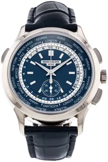 Patek Philippe World Time Chronograph 5930G-001 40mm White gold Blue