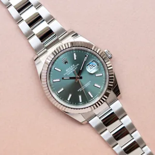 Rolex Datejust 126334-0027 White gold and Stainless steel Green