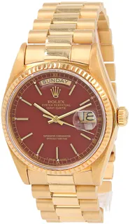 Rolex Day-Date 36 18038-001 Yellow gold Stella Oxblood