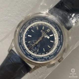 Patek Philippe World Time Chronograph 5930G-010 39mm White gold Blue