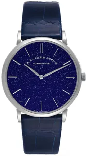 A. Lange Saxonia Thin White Gold / Aventurine 205.086 40mm White gold Blue