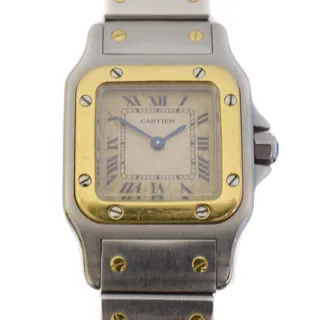 Cartier Santos Galbée 1567 24mm Stainless steel and 18ct Gold