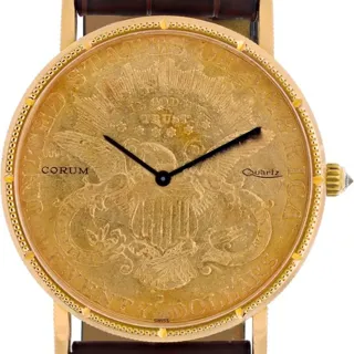 Corum Coin Watch 122-1898 35mm Yellow gold Golden