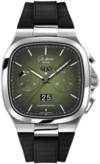 Glashütte Seventies Chronograph Panorama Date 1-37-02-09-02-63 Stainless steel Green