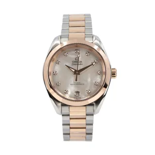 Omega Aqua Terra 220.20.34.20.55.001 34mm Rose gold and Stainless steel White