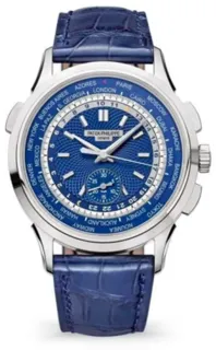 Patek Philippe World Time Chronograph 5930G-010 White gold Blue