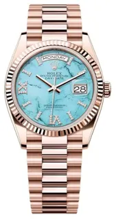 Rolex Day-Date 128235-0064 Rose gold Blue