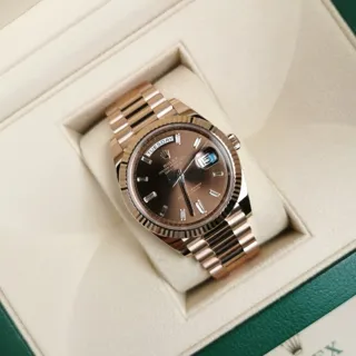 Rolex Day-Date 40 228235-0003 Rose gold Brown