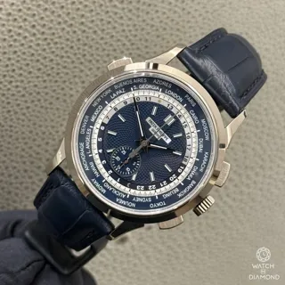 Patek Philippe World Time Chronograph 5930G-001 White gold Blue