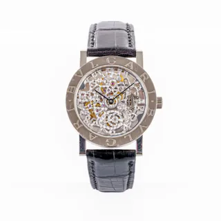 Bulgari BBW33GLSKP 33mm 18k white gold Skeletonized