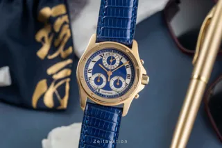 Cartier Santos Ronde W15078G1 30mm Yellow gold Blue