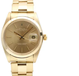 Rolex Oyster Perpetual Date 1500 14k yellow gold Champagne