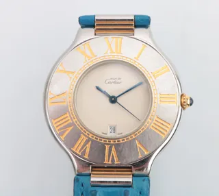 Cartier 21 Must de Cartier Stainless steel and 18k yellow gold White