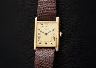 Cartier Tank 23mm Silver and Gilt Cream