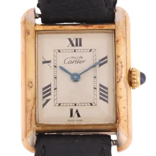 Cartier Tank 2415 22mm Vermeil and Sterling Silver White