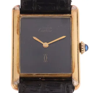 Cartier Tank 23mm Silver and Gilt Blue