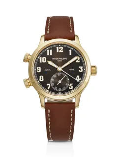 Patek Philippe Calatrava Pilot Travel Time 7234R Rose gold Brown