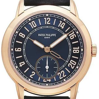 Patek Philippe Travel Time 5224R-001 42mm Rose gold Blue