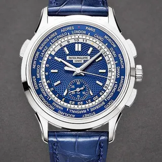 Patek Philippe World Time Chronograph 5930G-001 39.5mm White gold Blue