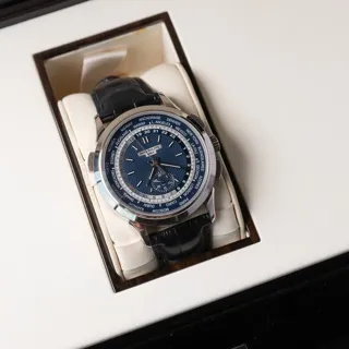 Patek Philippe World Time Chronograph 5930G-001 39.5mm White gold Blue