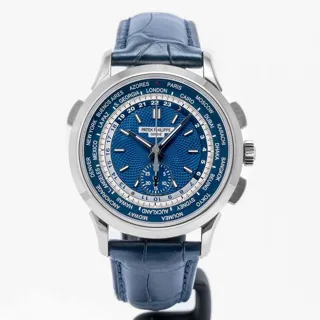 Patek Philippe World Time Chronograph 5930G-010 39.5mm White gold Blue