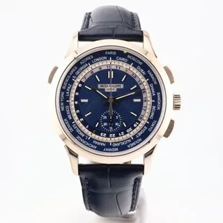 Patek Philippe World Time Chronograph 5930G-010 39.5mm White gold Blue