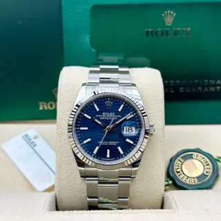 Rolex Datejust 36 126234 Oystersteel$18k white gold Blue