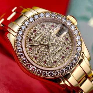 Rolex Pearlmaster 69298 29mm Yellow gold Pave