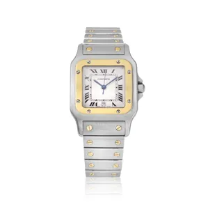 Cartier Santos 1566 29mm Stainless steel and 18k yellow gold Silver