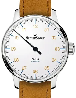 MeisterSinger N° 03 AM901G_Suede Stainless steel White