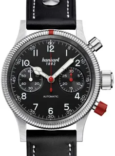 Hanhart Pioneer Mk II H716.210-0012 40mm Stainless steel Black