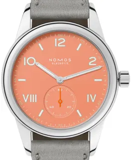 NOMOS Club 714 Stainless steel Orange