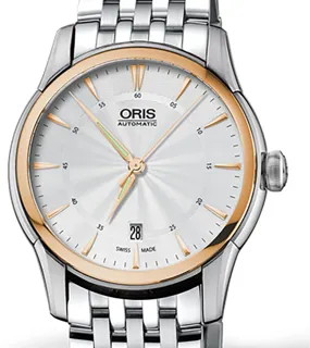 Oris Artelier Date 01 733 7670 6351-07 8 21 77 Rose gold and Stainless steel Silver