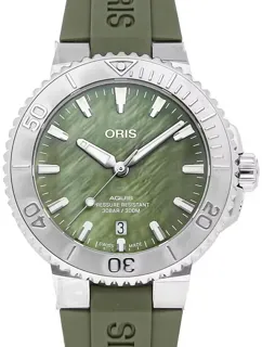 Oris Aquis 01 733 7766 4187-Set Stainless steel Green