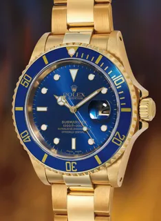 Rolex Submariner 16618 Yellow gold Blue