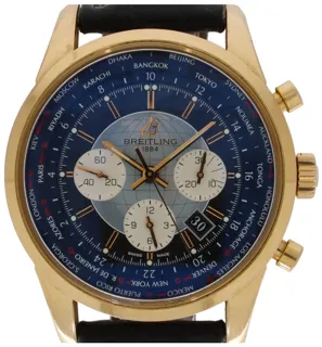 Breitling Transocean Chronograph Unitime RB0510U4/BB63 46mm Yellow gold Blue