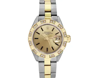 Rolex Oyster Perpetual Date Stainless steel and 14k yellow gold Champagne