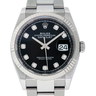 Rolex Datejust Stainless steel and 18k white gold Black