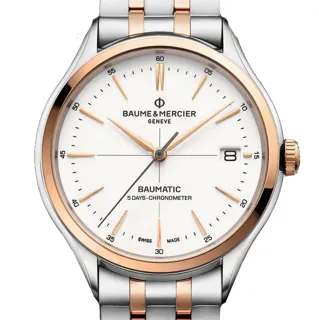 Baume & Mercier Clifton M0A10458 Rose gold and Stainless steel White