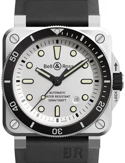 Bell & Ross Instruments BR0392-D-WH-ST/SRB Stainless steel Silver