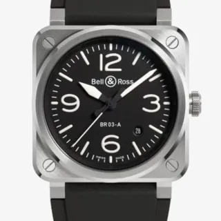 Bell & Ross Instruments BR03A-BL-ST/SRB Stainless steel Black