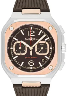 Bell & Ross Urban BR05C-LDA/SRB Red gold$Stainless Steel Brown