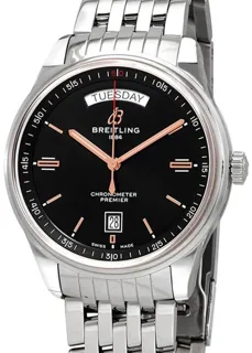 Breitling Premier A45340241B1A1 Stainless steel Black