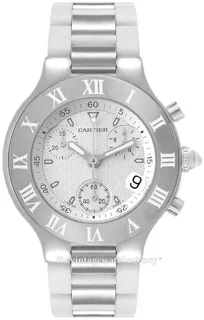 Cartier 21 Chronoscaph W10184U2 39mm Stainless steel White