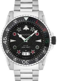 Gucci Dive YA136221 Stainless steel Black