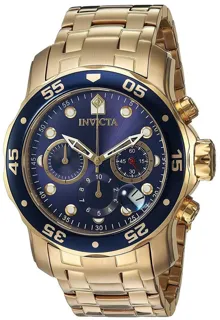 Invicta Pro Diver 0073 48mm 18kt Gold-plated Stainless Steel Blue