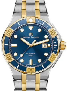 Maurice Lacroix Aikon Automatic AI6058-SY013-430-1 Yellow gold and Stainless steel Blue