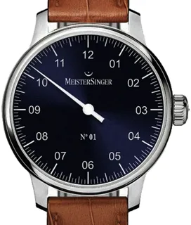 MeisterSinger N° 01 AM3308_SG03 Stainless steel Blue