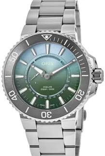 Oris Aquis 01 743 7734 4197-Set Stainless steel Green