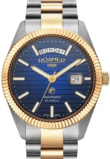 Roamer Primeline Daydate II 981666 47 45 50 42mm Stainless steel Blue